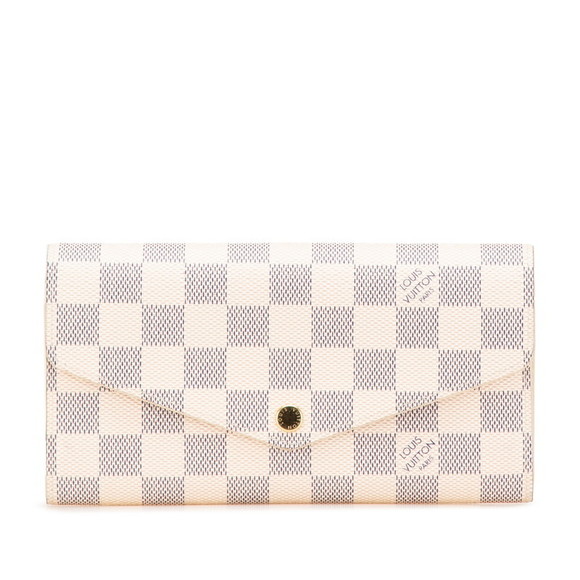 Louis Vuitton Wallet Portefeuille White Azur Damier White Long Sarah - Picture 1 of 8